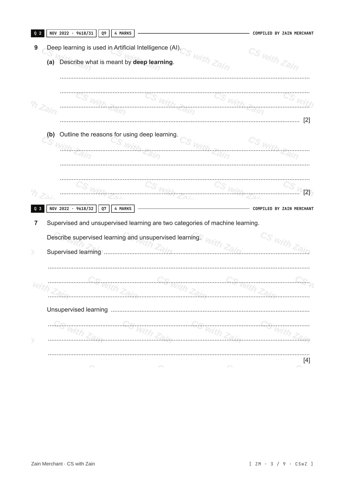 18.2 Artificial Intelligence: Machine Learning and Neural Networks questions, page 2
