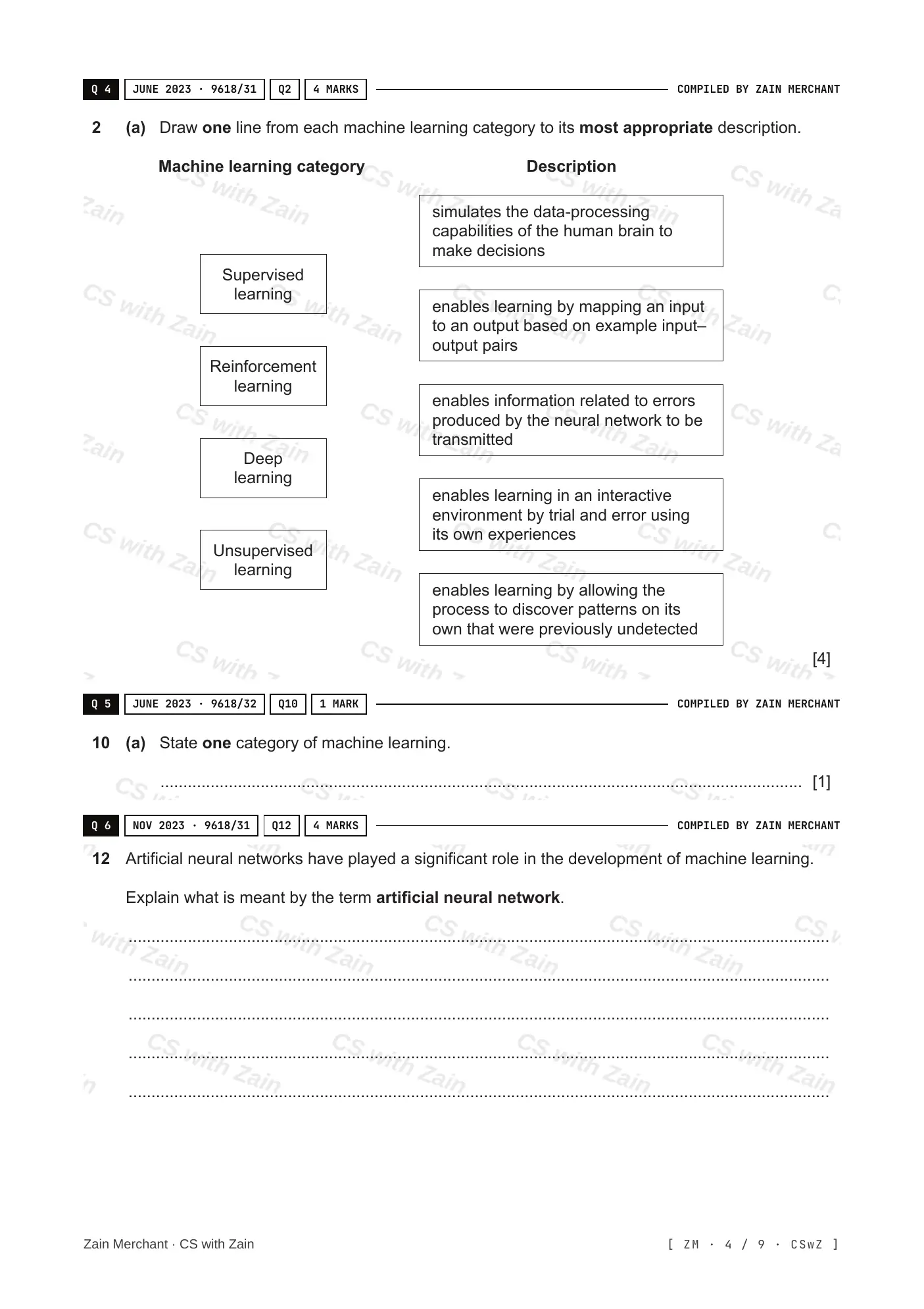 18.2 Artificial Intelligence: Machine Learning and Neural Networks questions, page 3