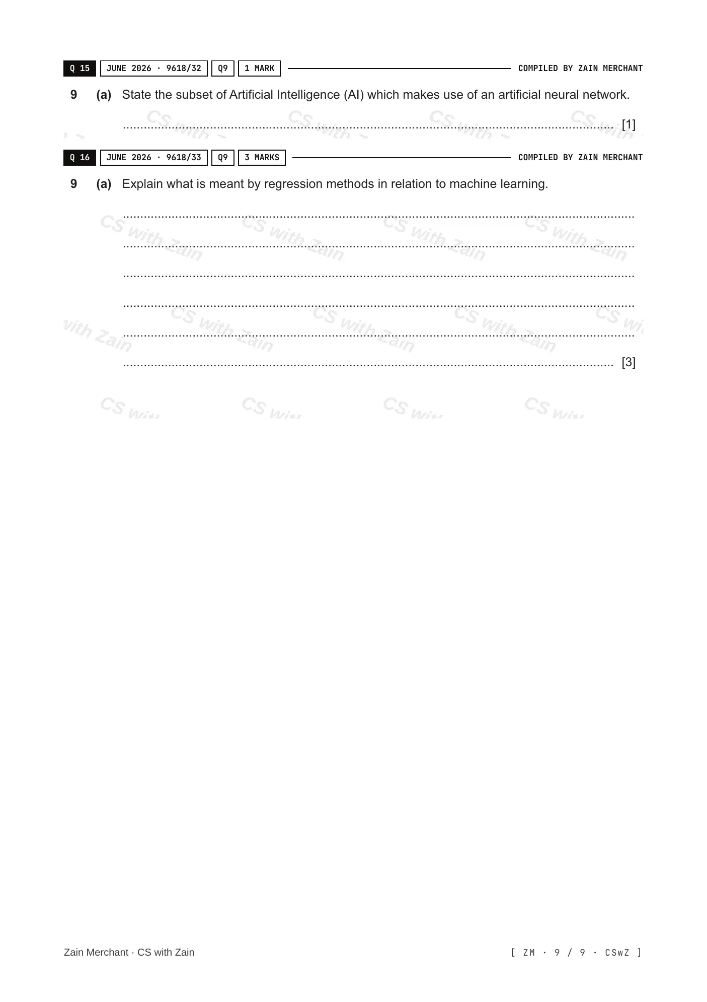 18.2 Artificial Intelligence: Machine Learning and Neural Networks questions, page 8