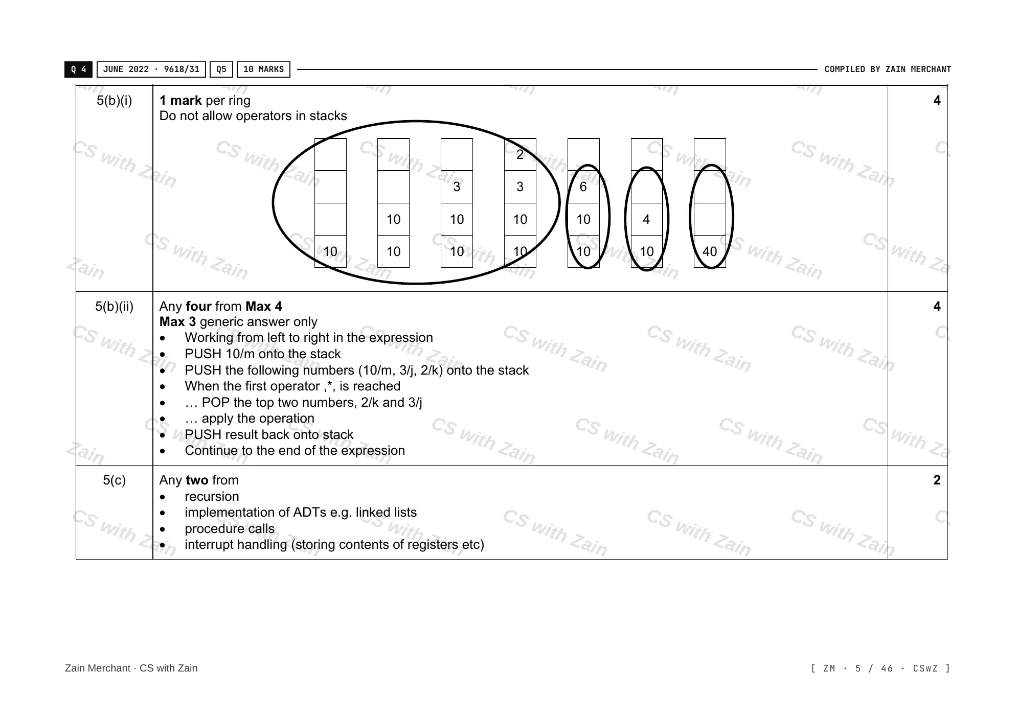 19.1 Algorithms mark scheme, page 4