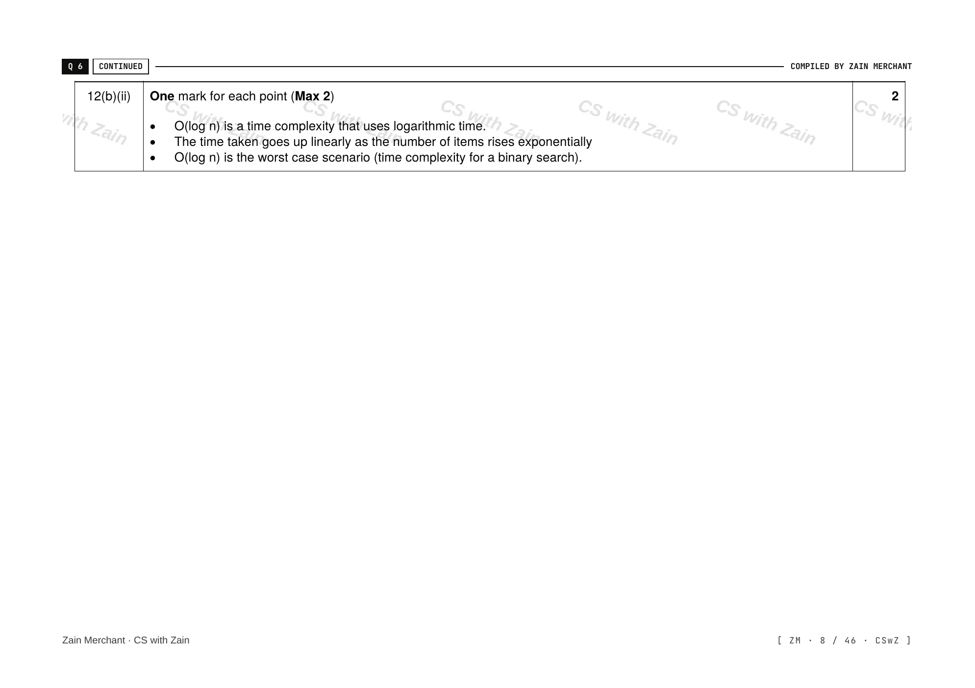19.1 Algorithms mark scheme, page 7