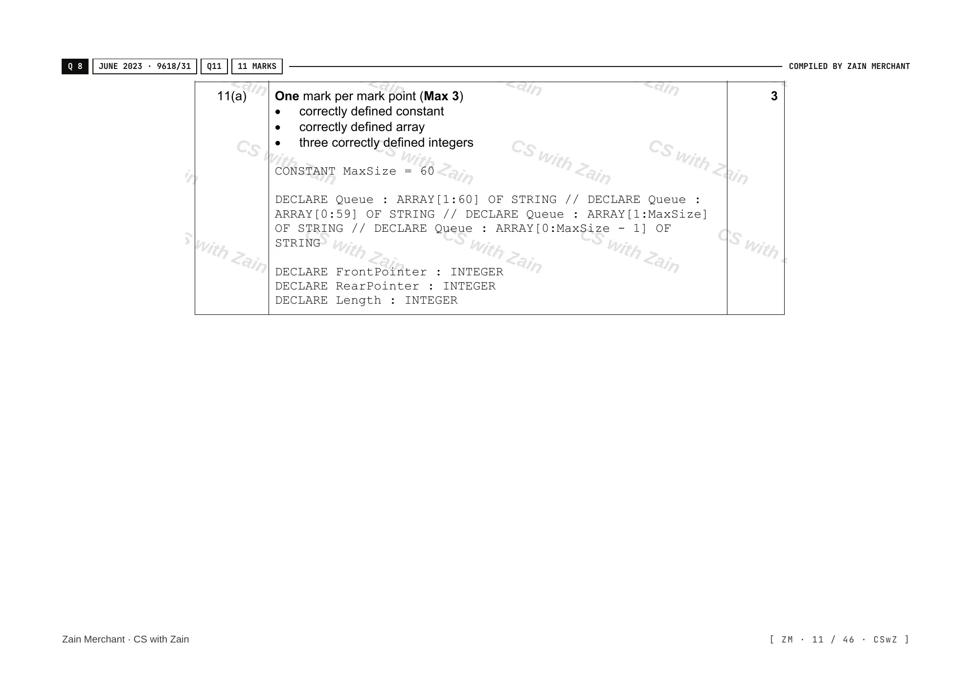 19.1 Algorithms mark scheme, page 10