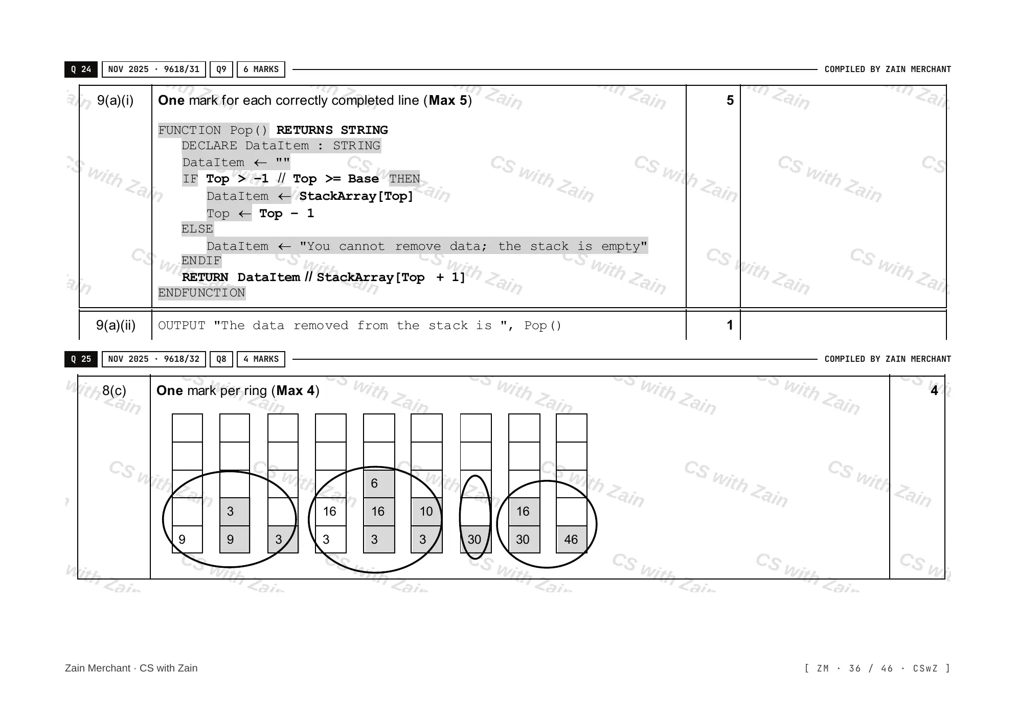 19.1 Algorithms mark scheme, page 35