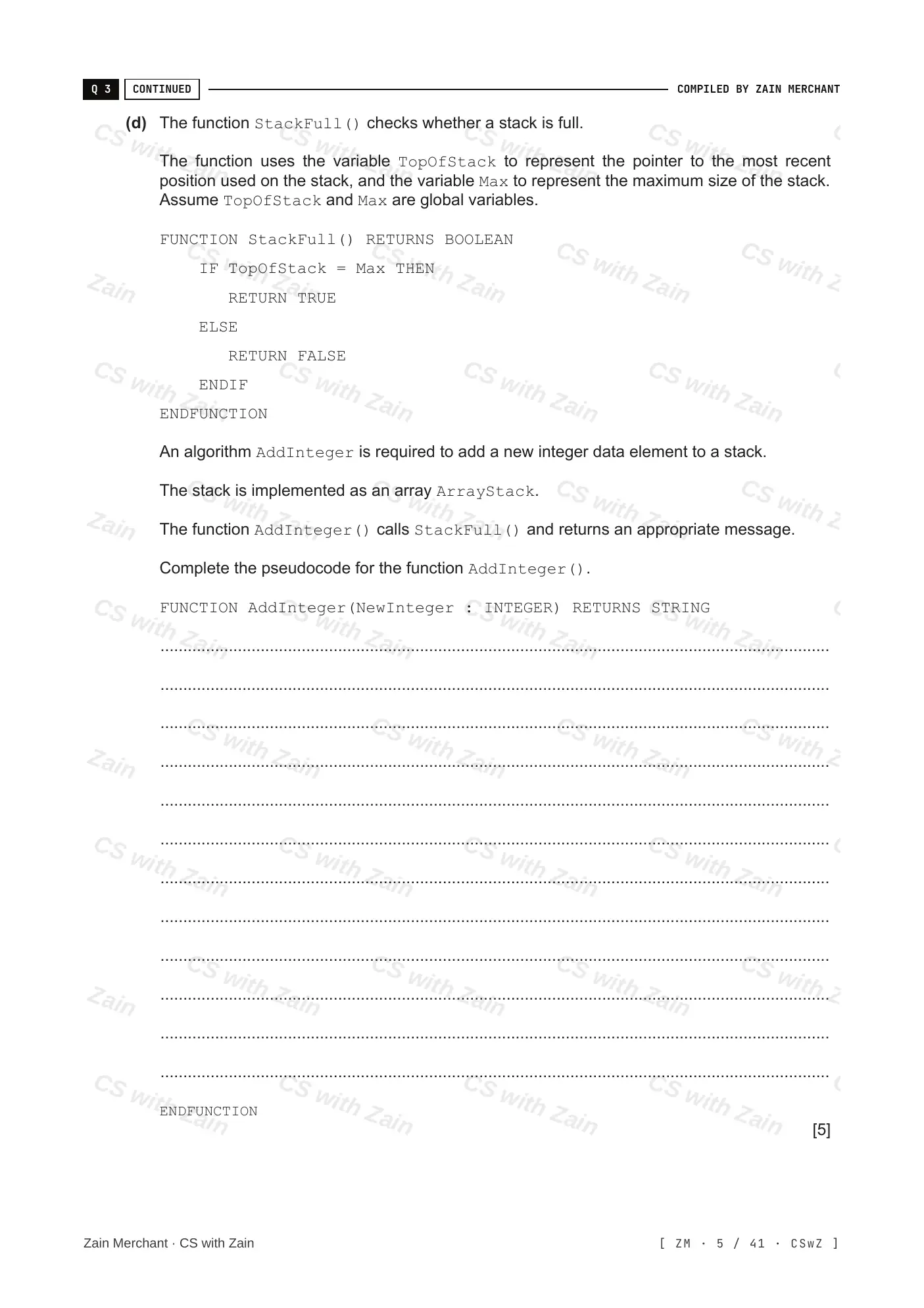 19.1 Algorithms questions, page 4