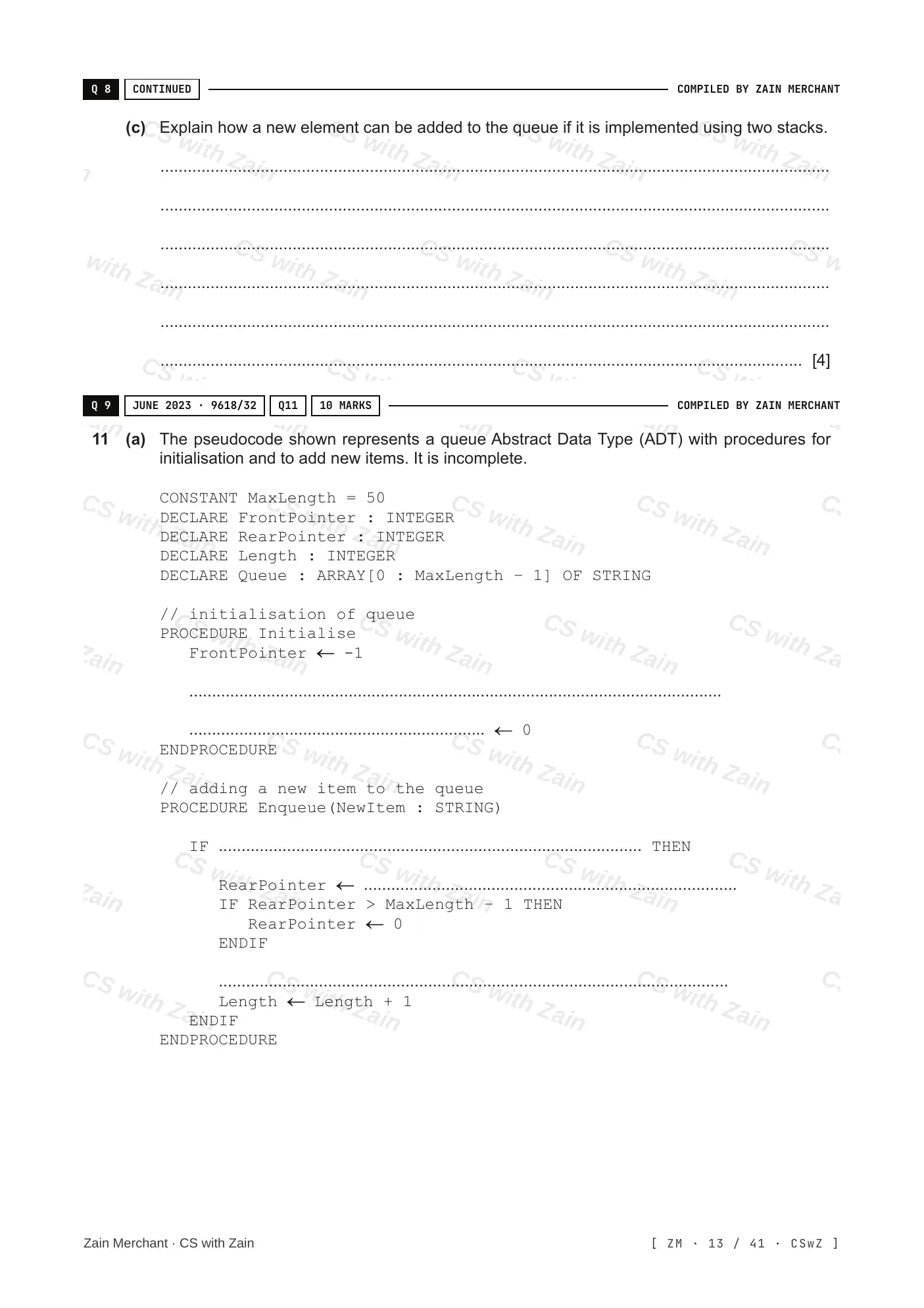 19.1 Algorithms questions, page 12
