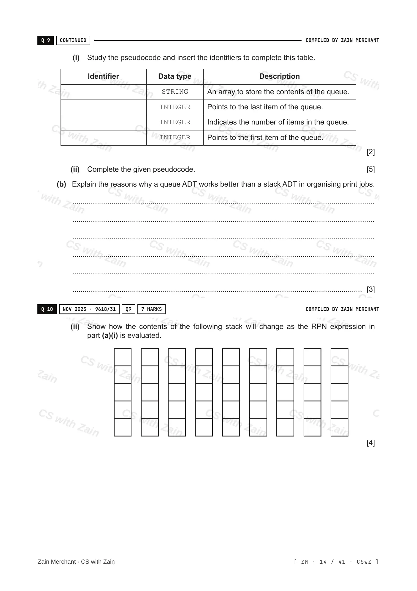 19.1 Algorithms questions, page 13