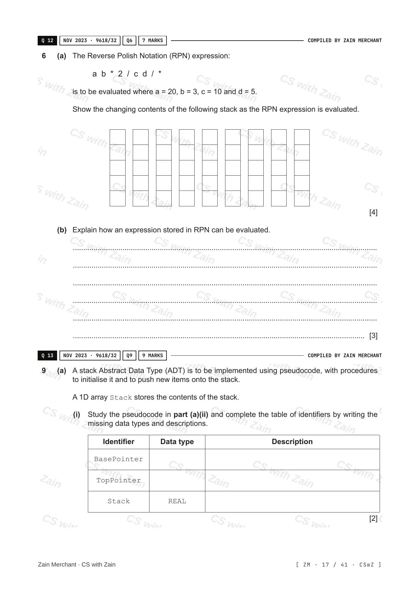19.1 Algorithms questions, page 16