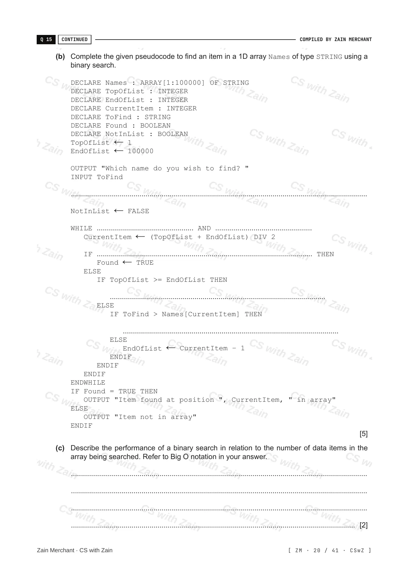 19.1 Algorithms questions, page 19