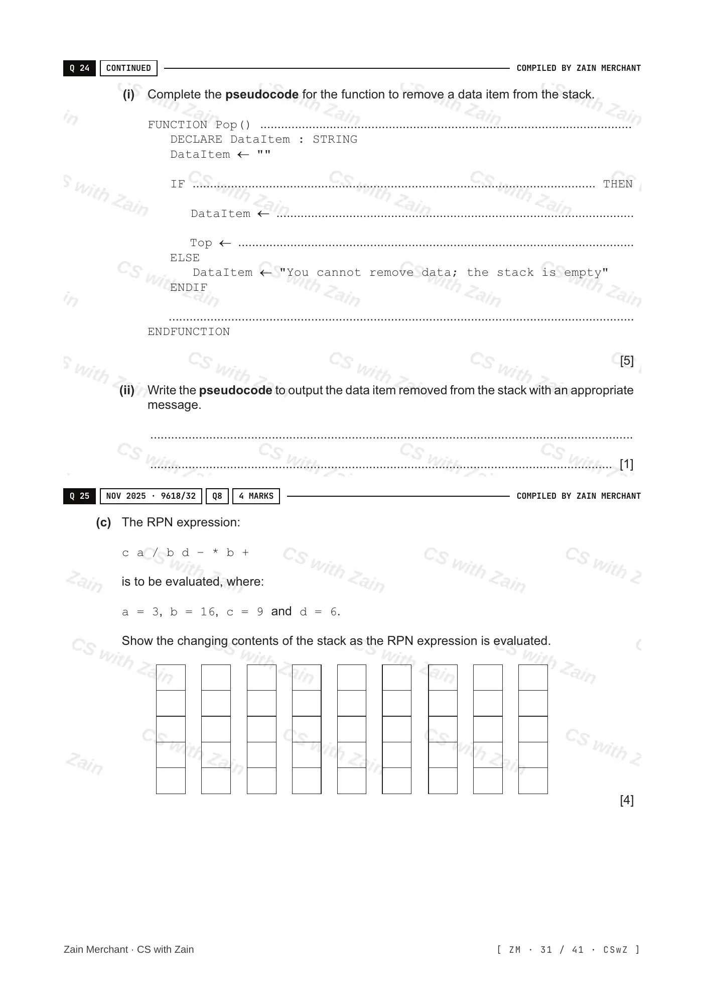 19.1 Algorithms questions, page 30