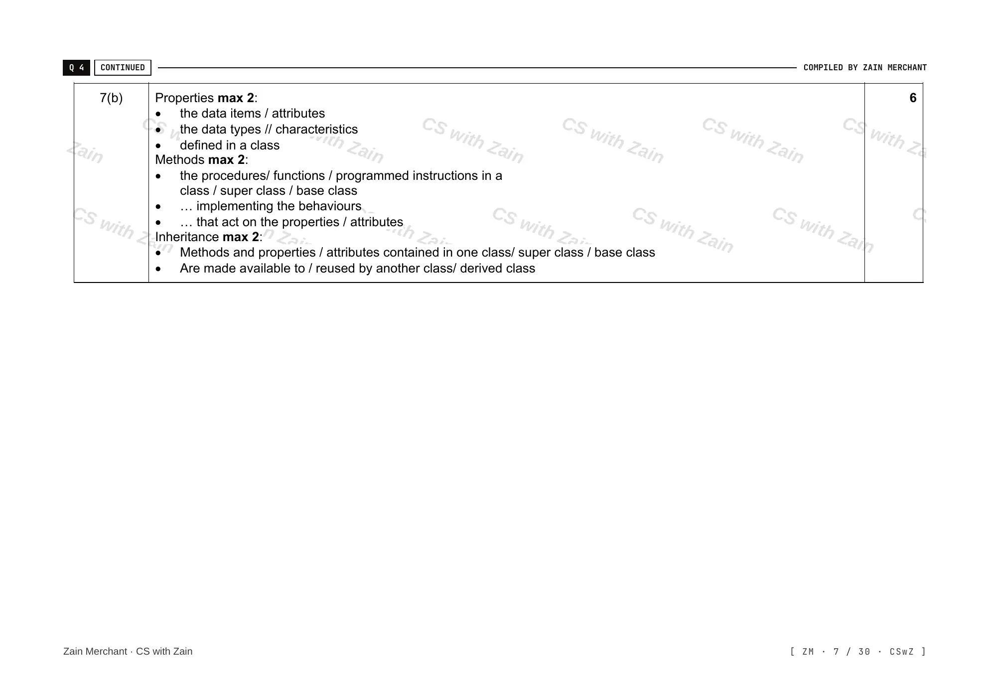 20.1 Programming Paradigms mark scheme, page 6