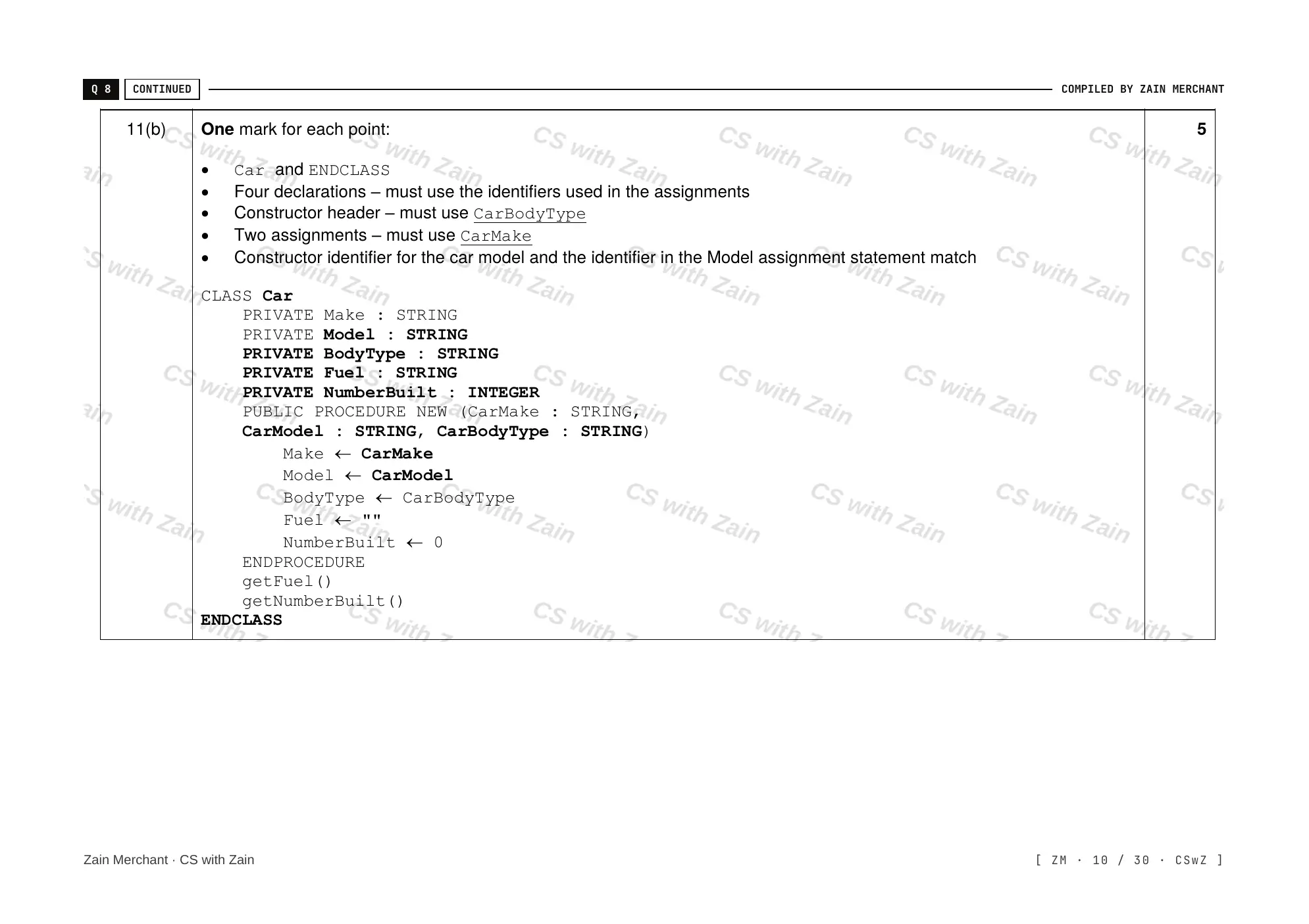 20.1 Programming Paradigms mark scheme, page 9