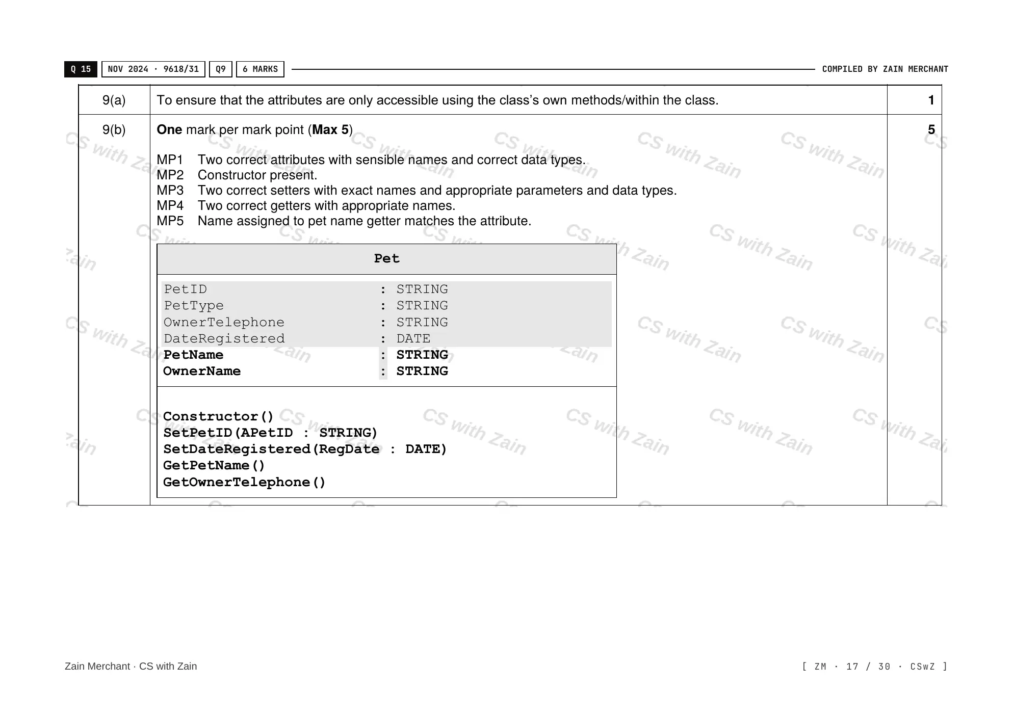 20.1 Programming Paradigms mark scheme, page 16