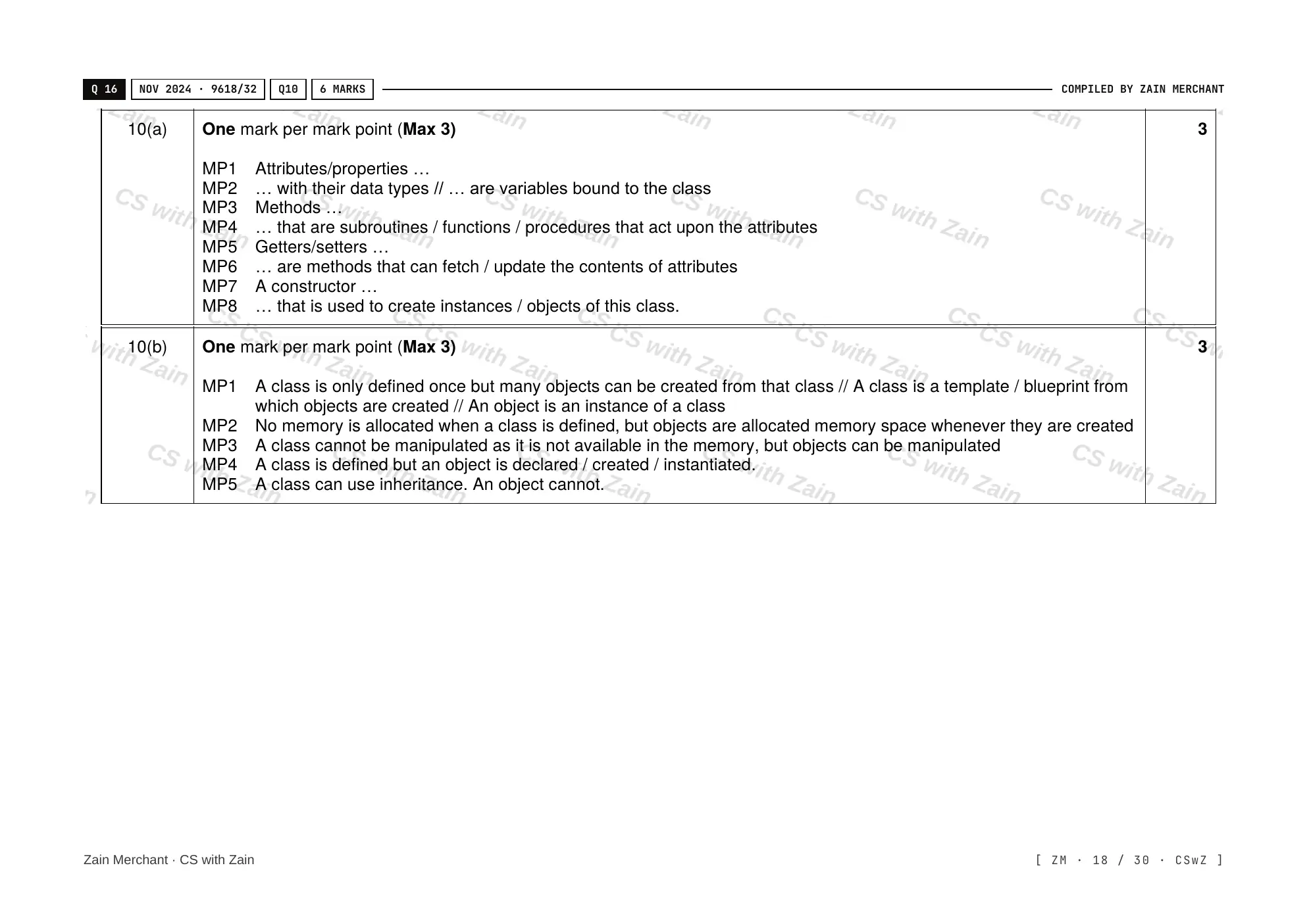 20.1 Programming Paradigms mark scheme, page 17