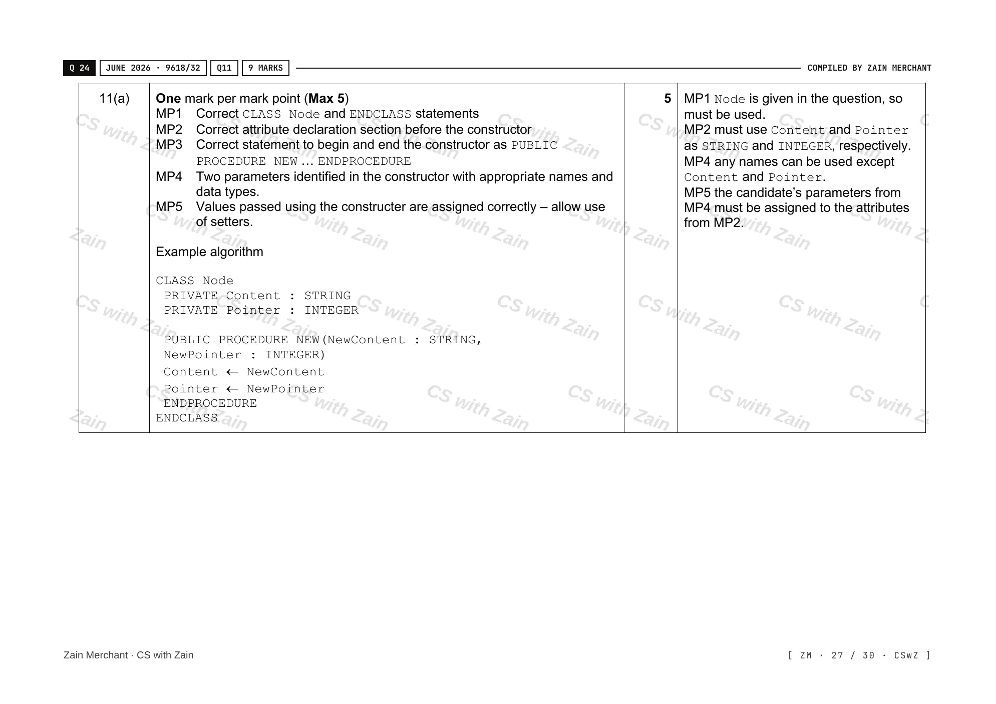 20.1 Programming Paradigms mark scheme, page 26