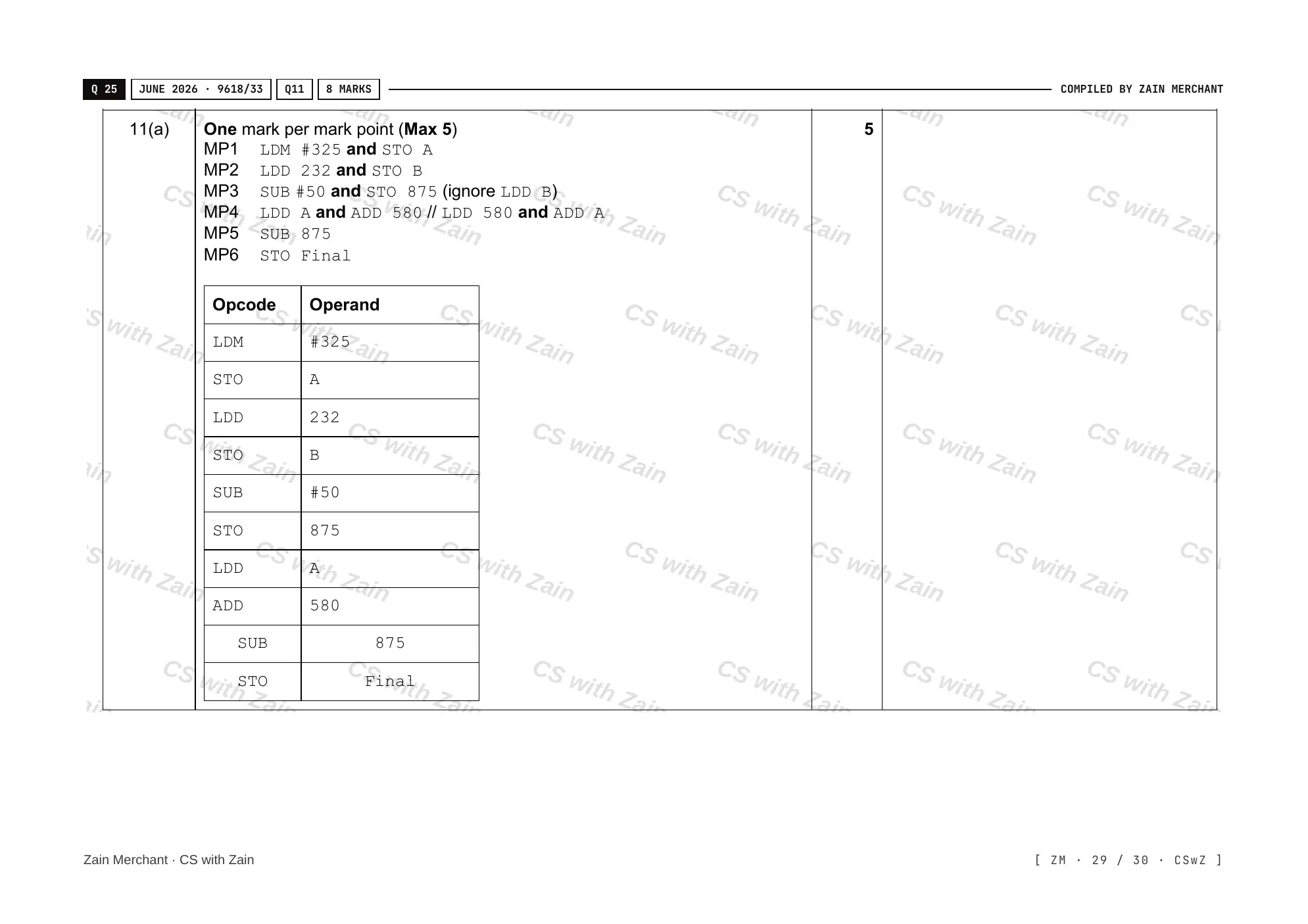 20.1 Programming Paradigms mark scheme, page 28