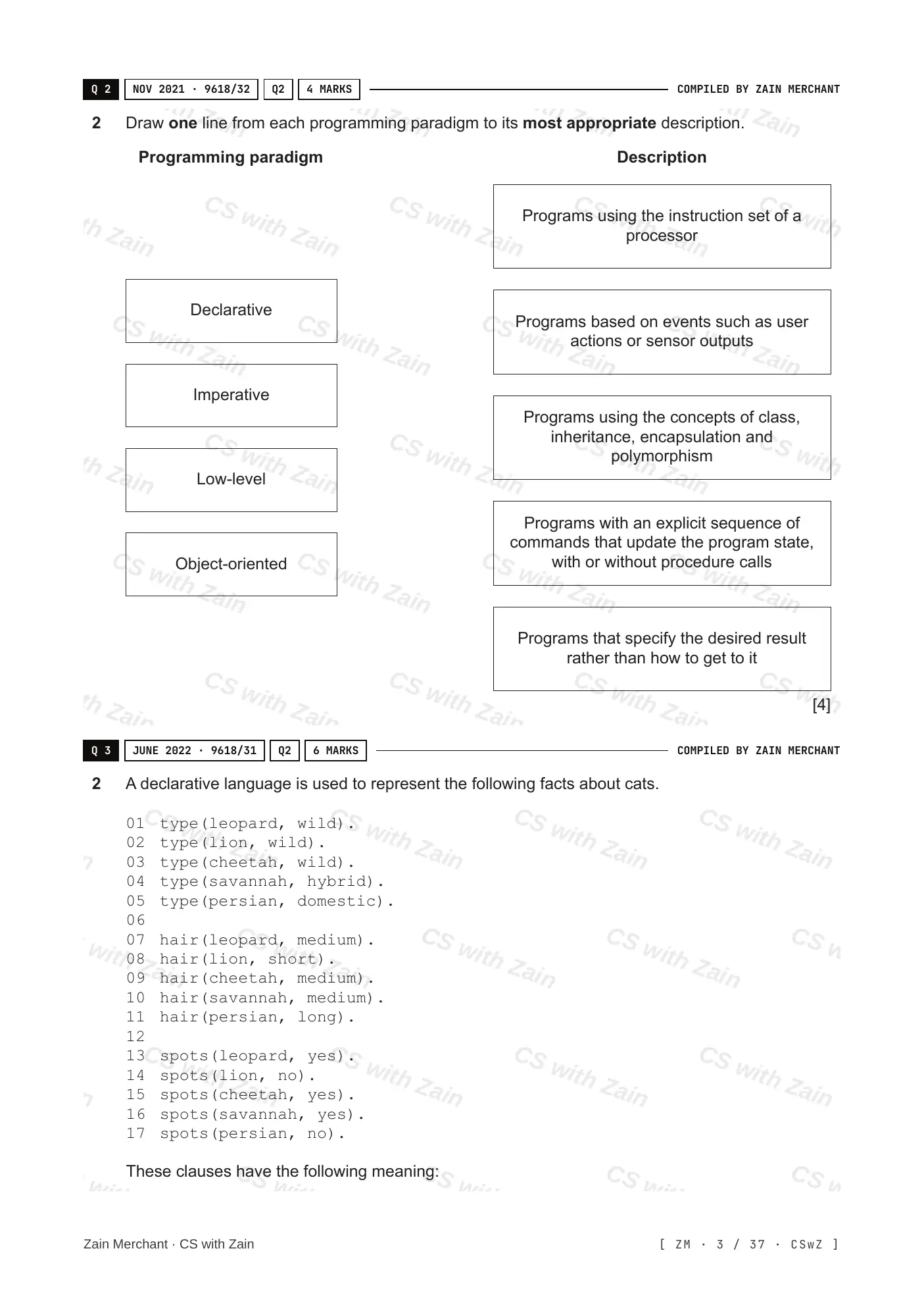 20.1 Programming Paradigms questions, page 2