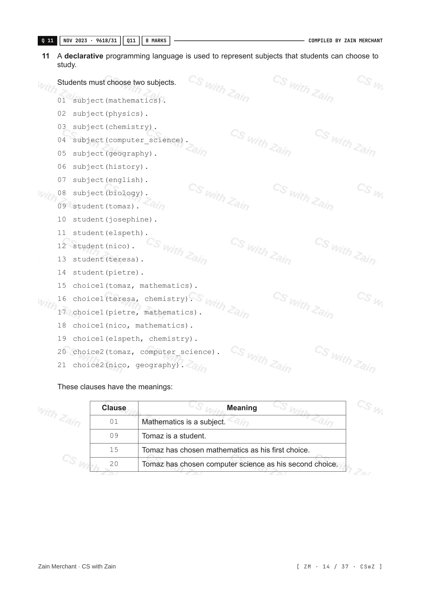 20.1 Programming Paradigms questions, page 13