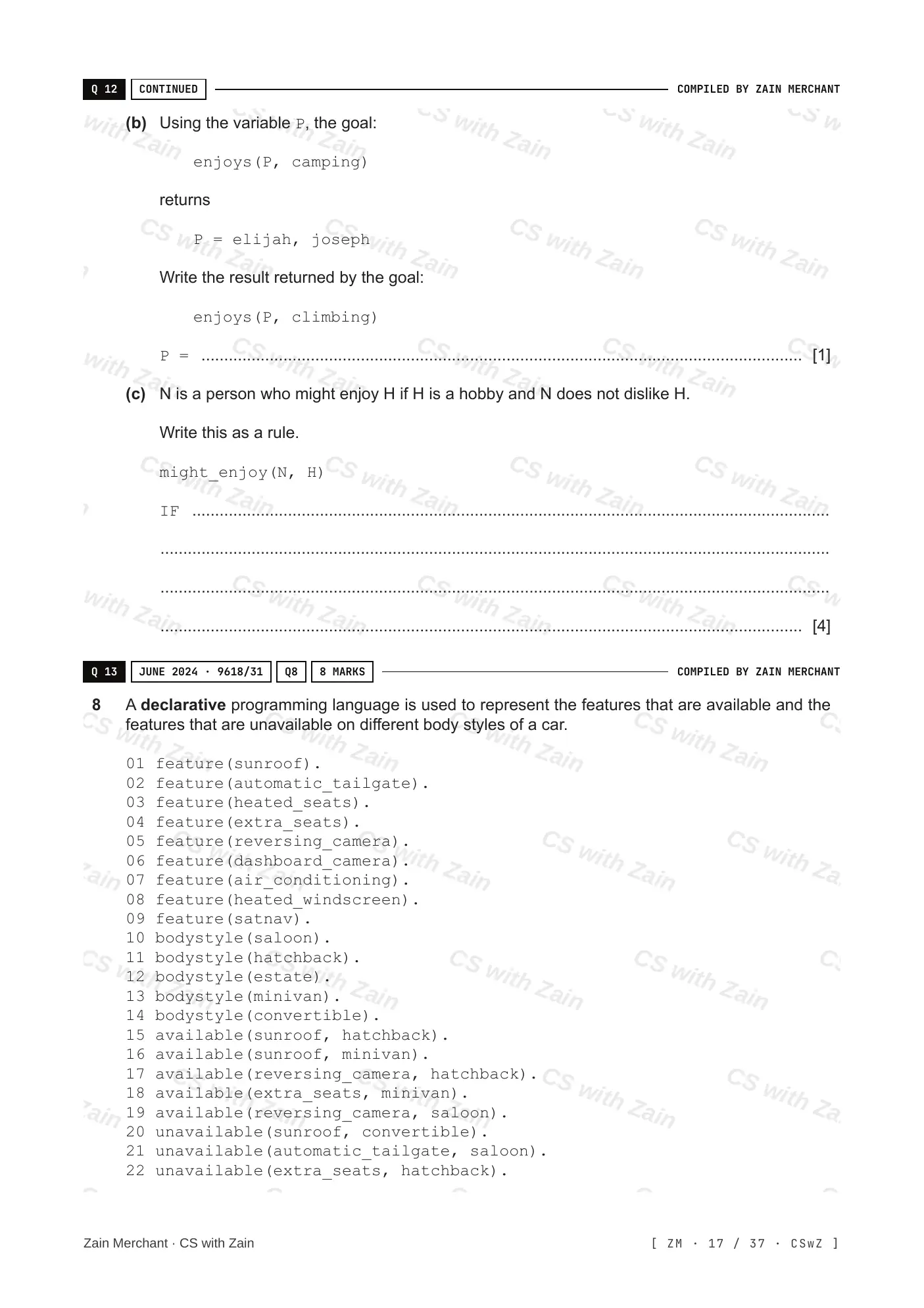 20.1 Programming Paradigms questions, page 16