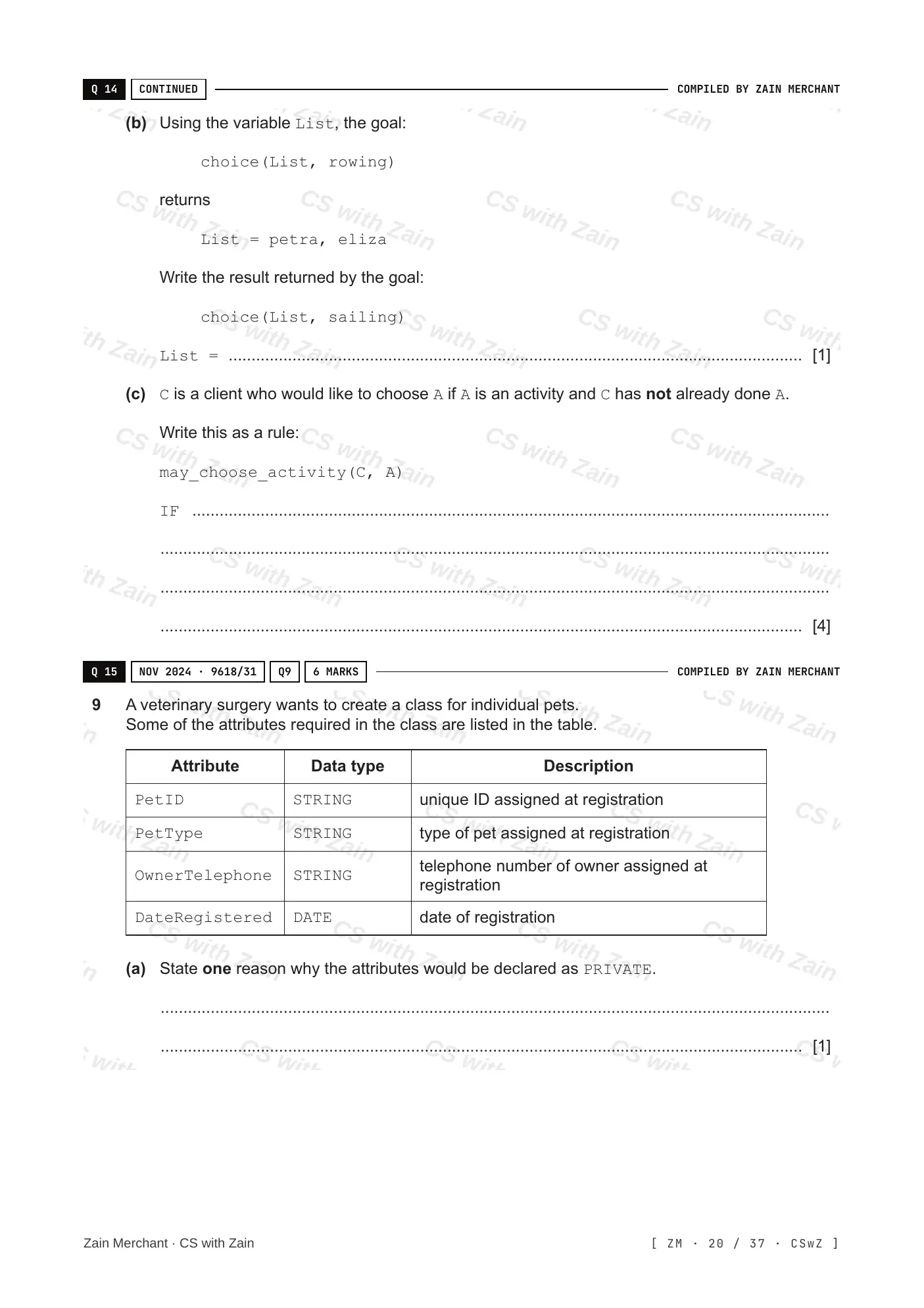 20.1 Programming Paradigms questions, page 19