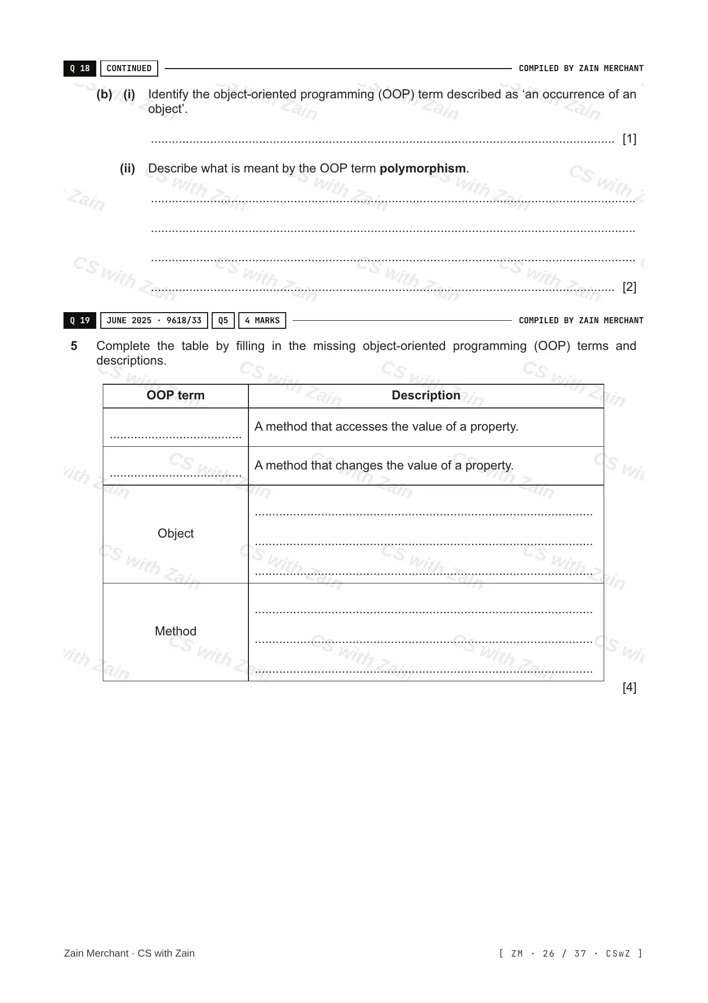20.1 Programming Paradigms questions, page 25