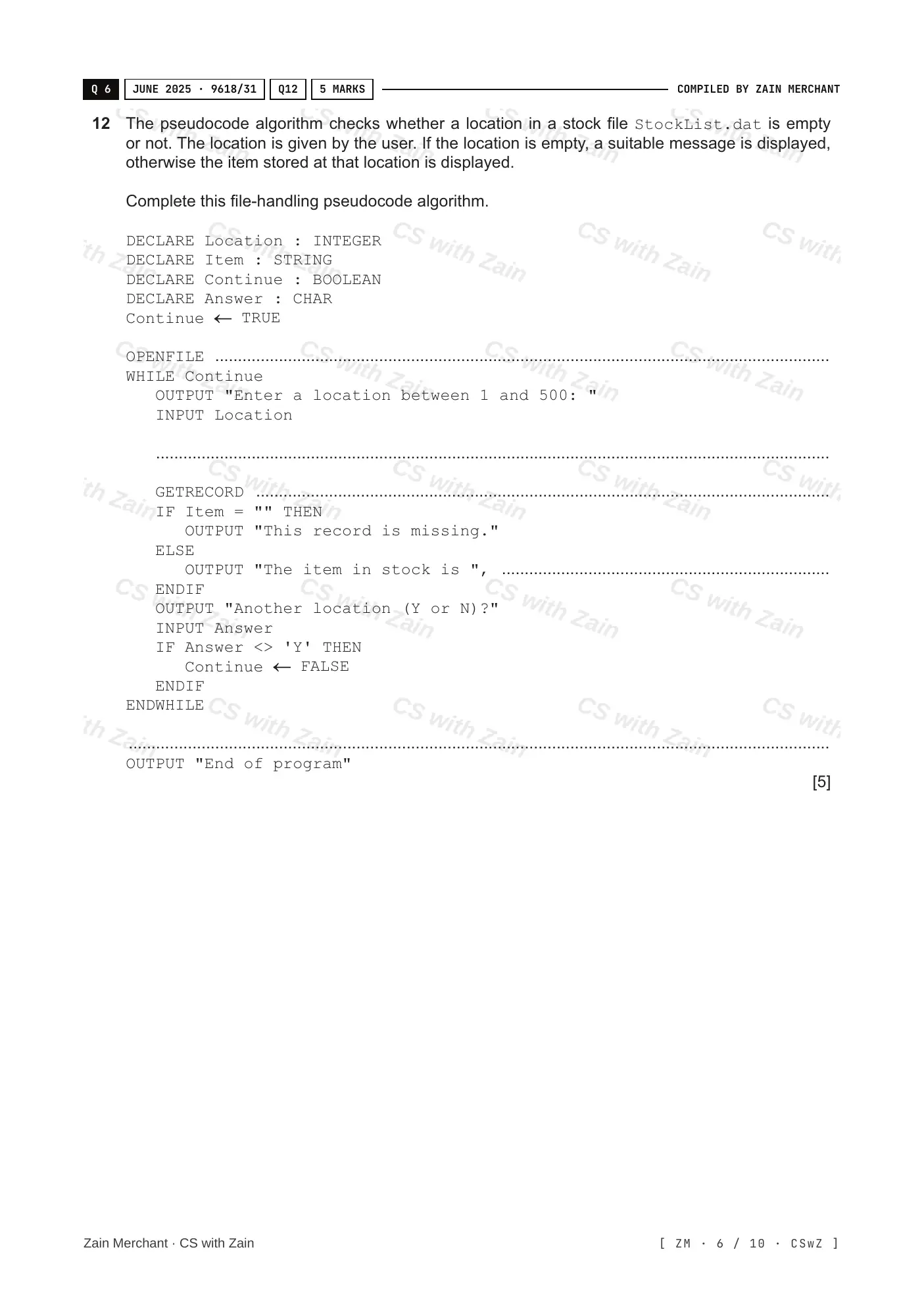 20.2 File Processing and Exception Handling questions, page 5