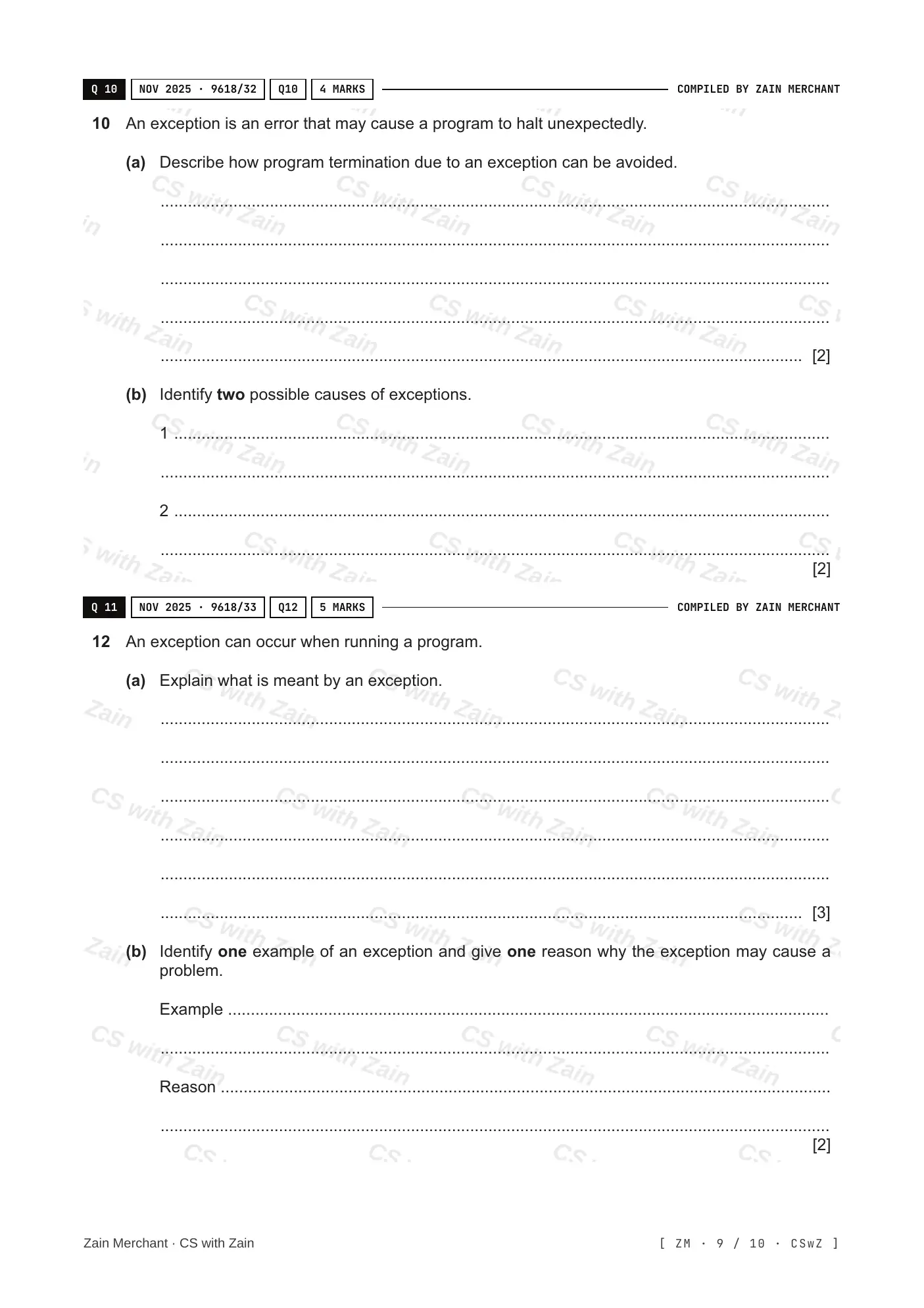 20.2 File Processing and Exception Handling questions, page 8