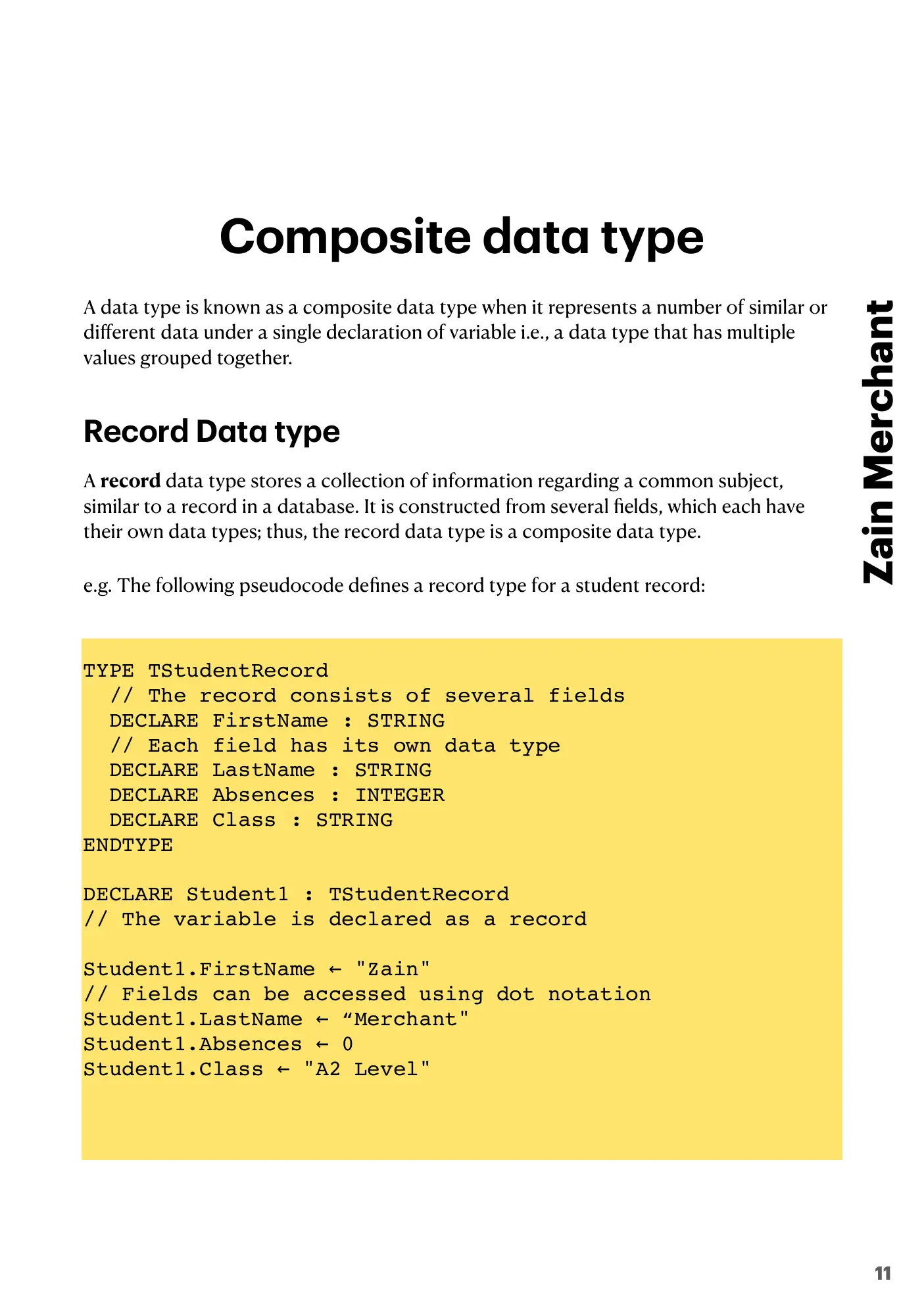 13.1 User-defined data types book pages, page 6