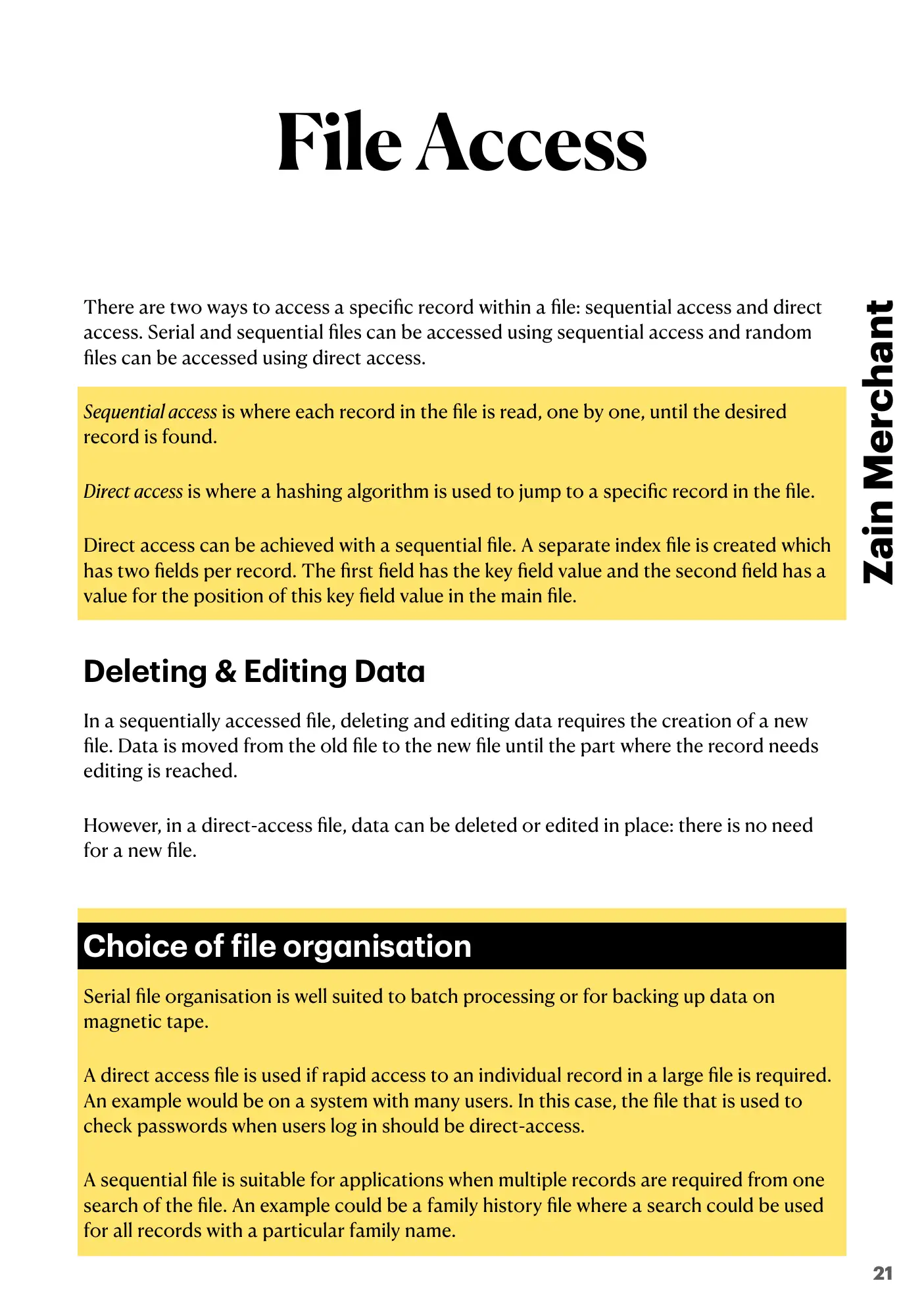 13.2 File organisation and access book pages, page 6