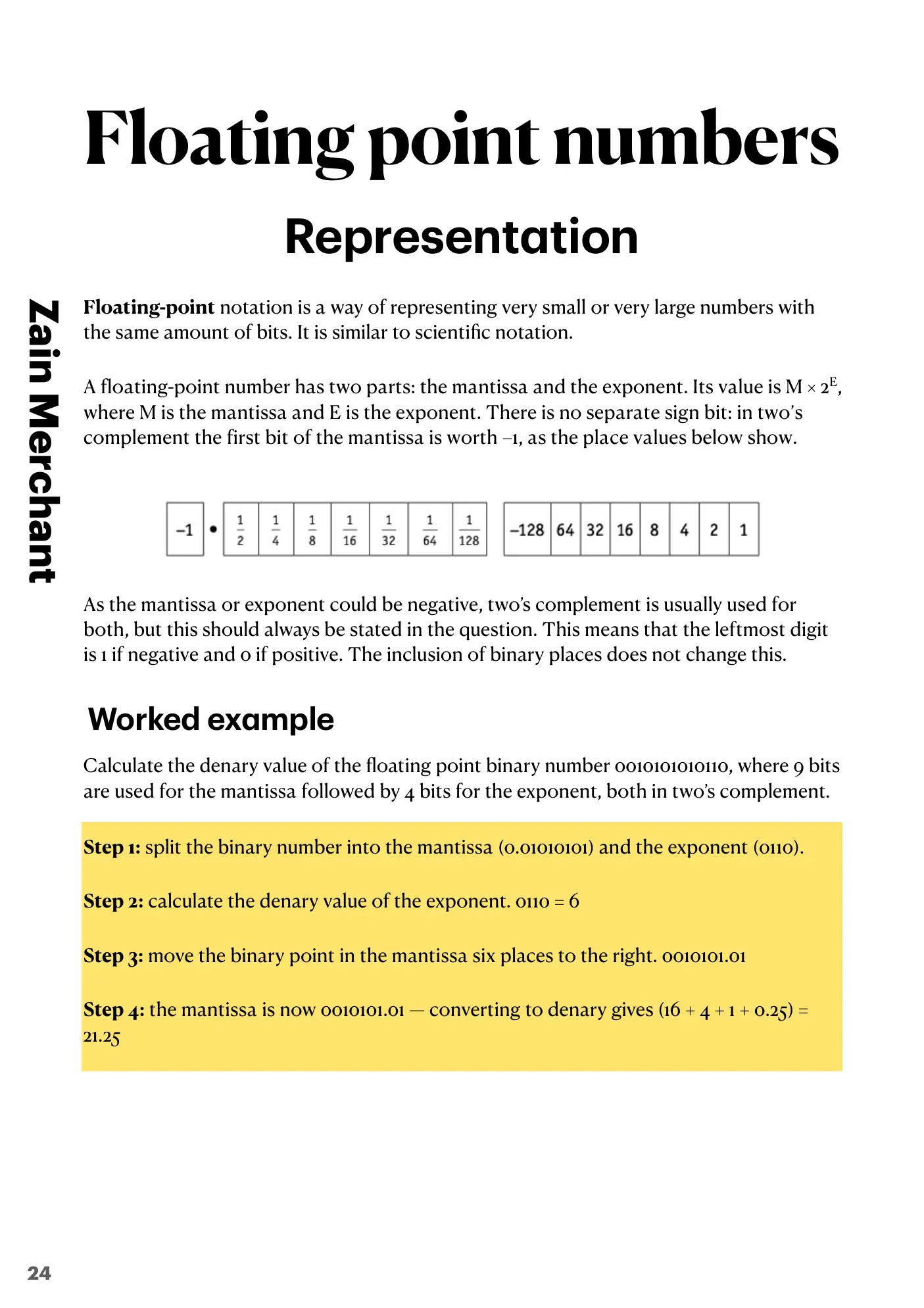13.3 Floating-point numbers, representation and manipulation book pages, page 1