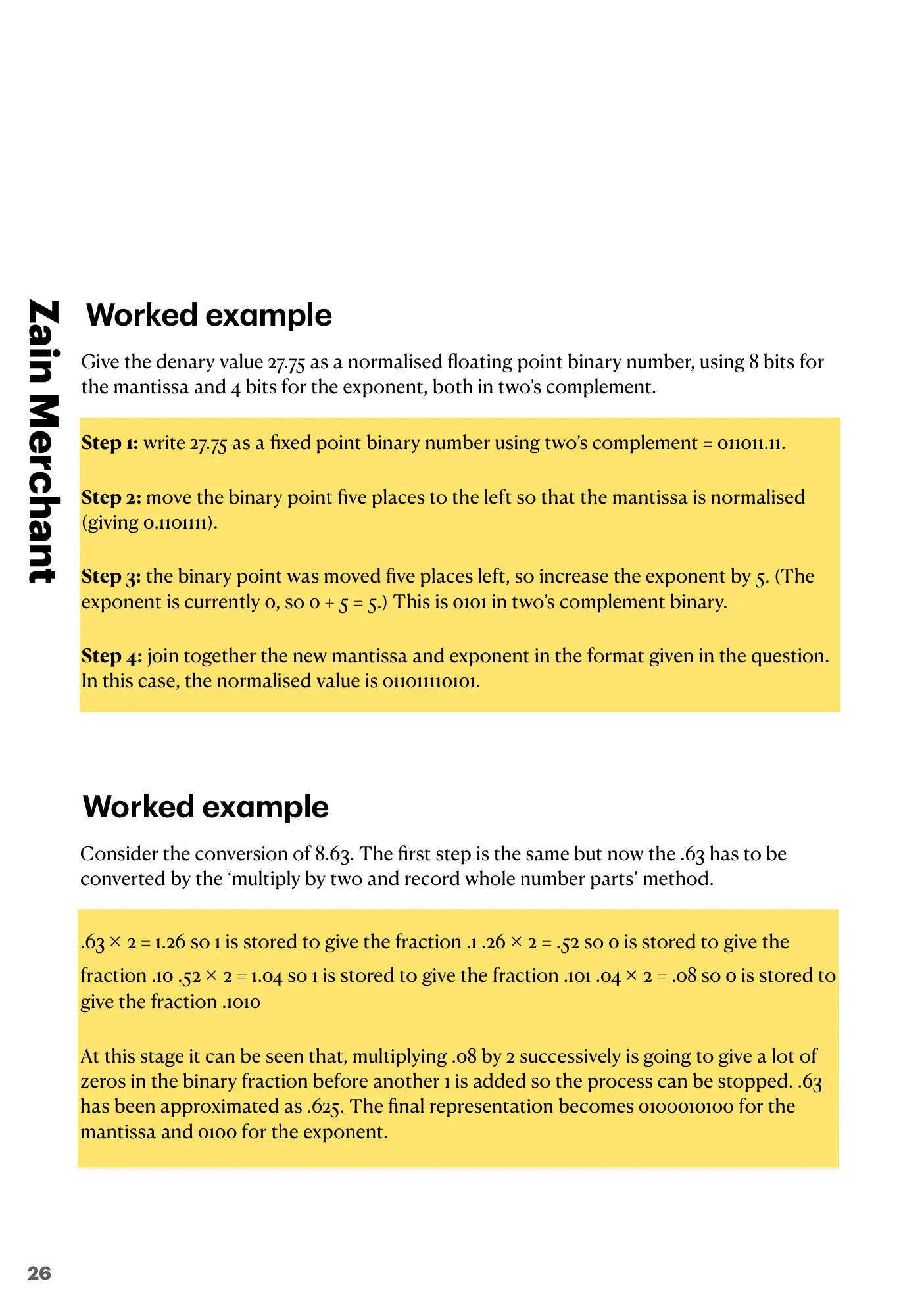 13.3 Floating-point numbers, representation and manipulation book pages, page 3