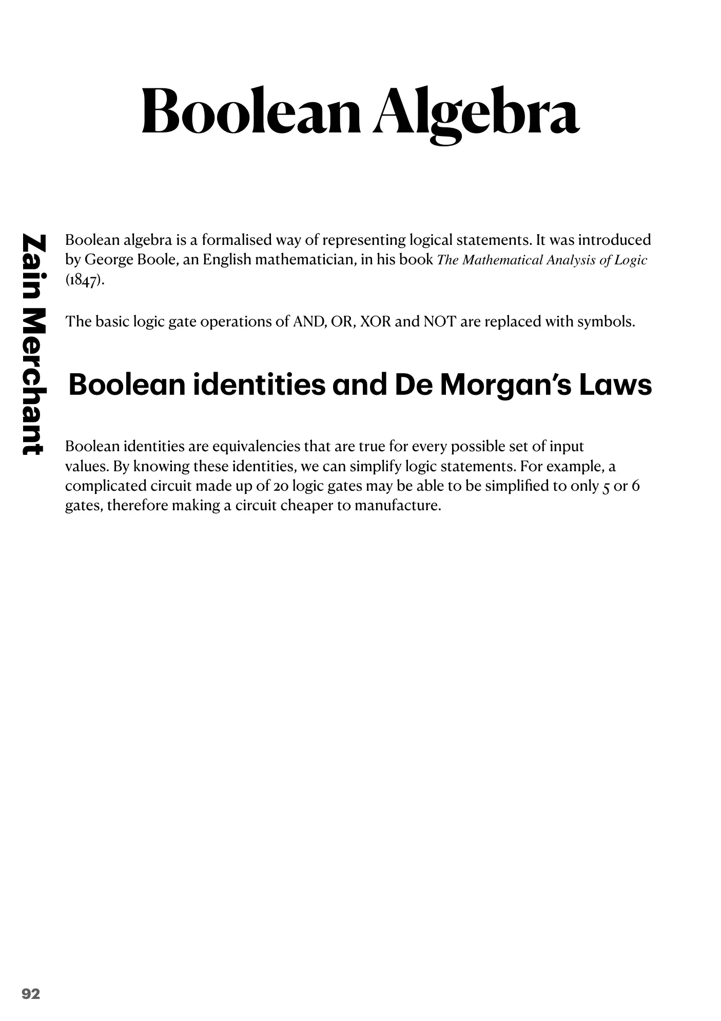 15.2 Boolean Algebra and Logic Circuits book pages, page 14
