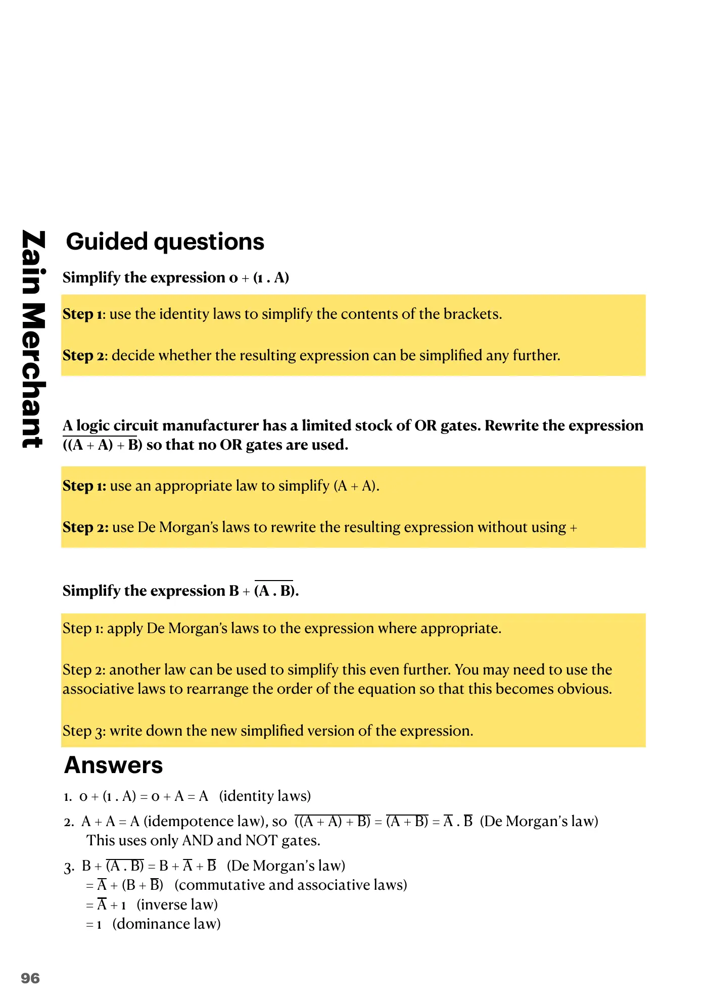 15.2 Boolean Algebra and Logic Circuits book pages, page 18