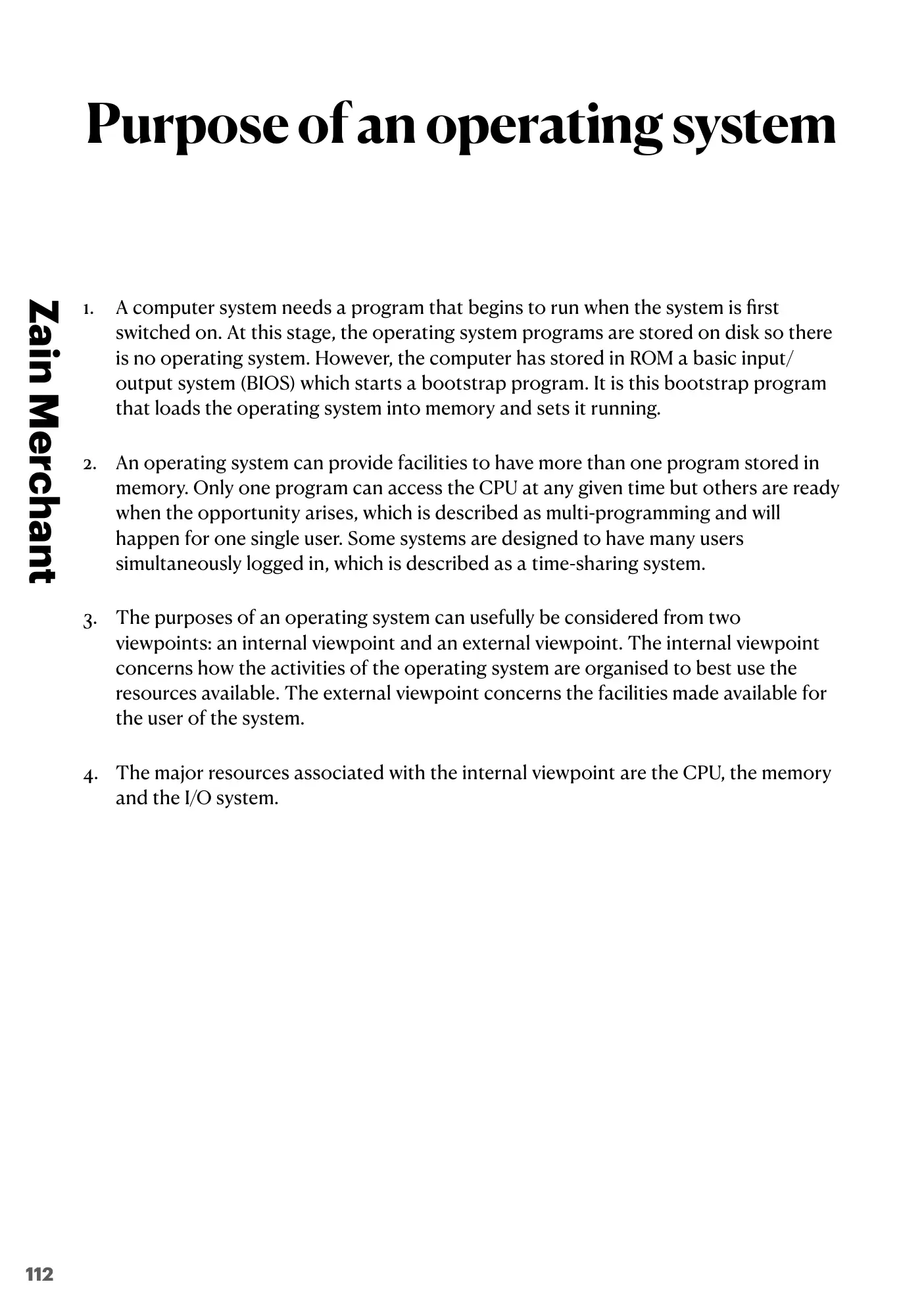 16.1 Purposes of an Operating System (OS) book pages, page 1