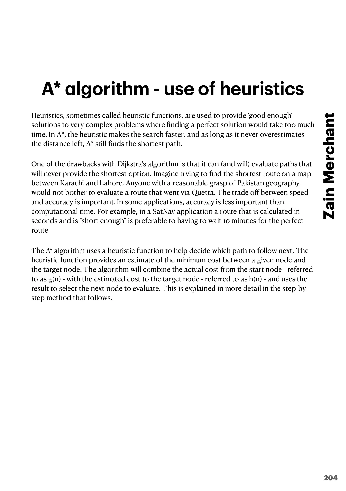 18.1 Artificial Intelligence: Graphs, Dijkstra and A* book pages, page 11