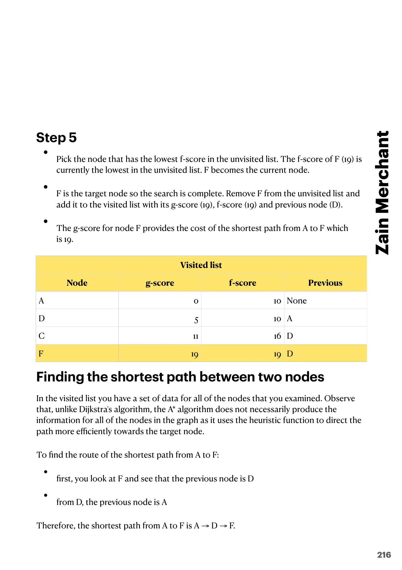 18.1 Artificial Intelligence: Graphs, Dijkstra and A* book pages, page 23